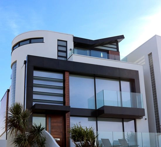 Fassade mit Glaselemente Fassadengestaltung_Fassade