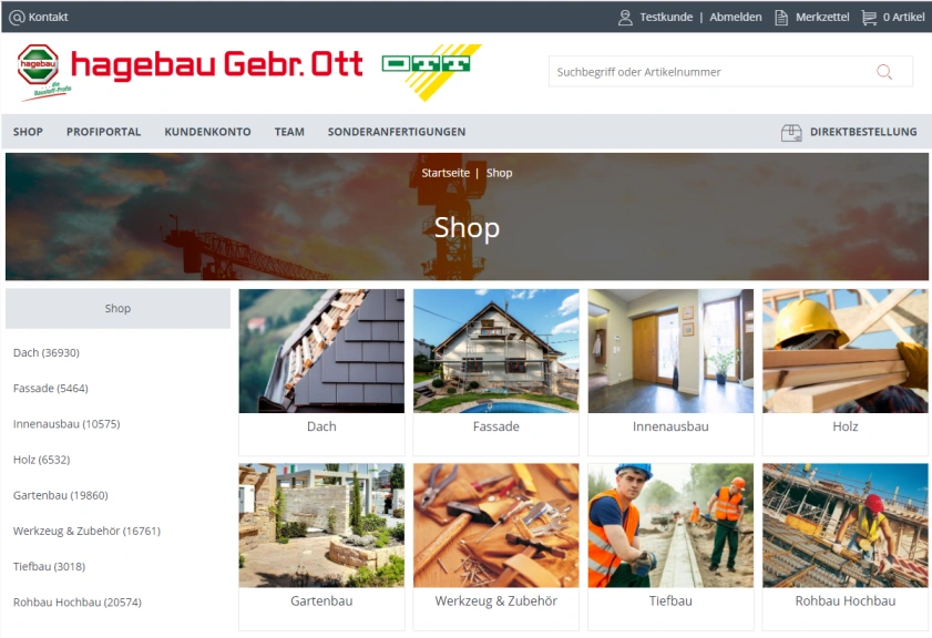 Übersicht Shopseite - Webshop Webshop Unternehmenshistorie